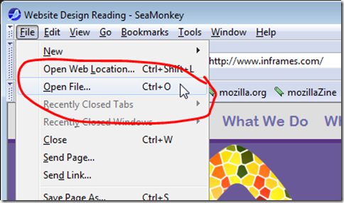 Open the local copy of your page ready for editing Open the local copy of your page ready for editing