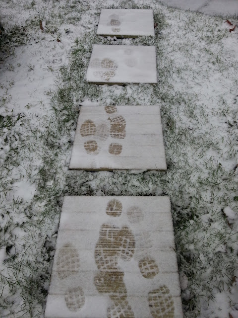 It's snowing! Outside the office of Reading website designers inframes.com